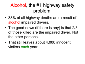 Alcohol, the #1 highway safety problem.