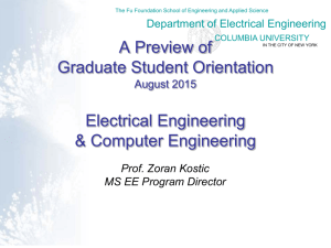 Graduate Student Orientation - Electrical Engineering