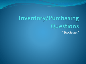 Inventory questions