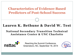 Characteristics of Evidence-based Predictors of P