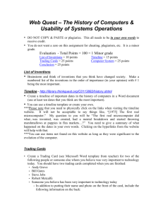 Web Quest – The History of Computers & Usability of Systems