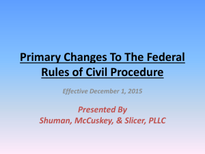 Changes To The Federal Rules of Civil Procedure