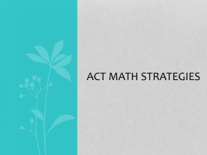 ACT math Strategies