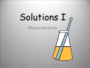 Solutions I: Characteristics