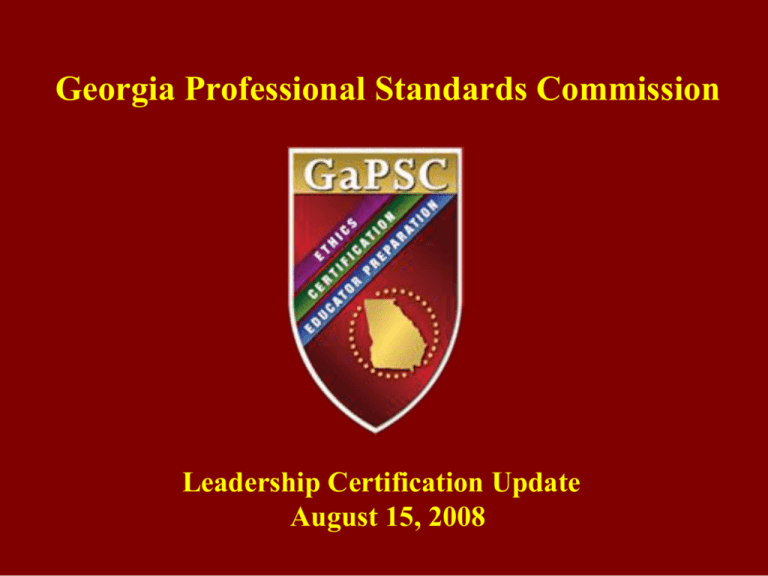 to view Leadership Certification slideshow