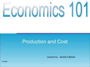 Production and cost
