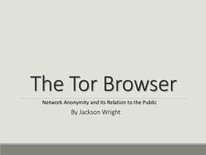 The TOR Browser and Network Anonymity