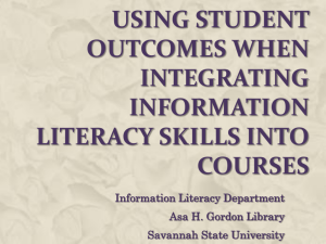 Student Outcomes in Information Literacy