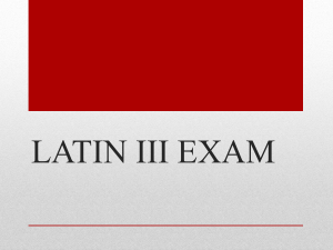 Study Guide for Latin 3 National Latin Exam