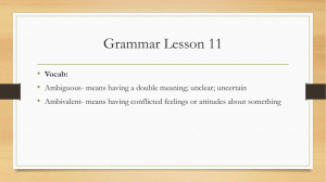 Grammar Lesson 11