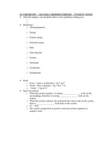 AP CHEMISTRY – CHATER 6 THERMOCEMISTRY – STUDENT