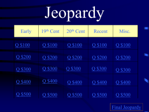 Jeopardy - Squalicum High School