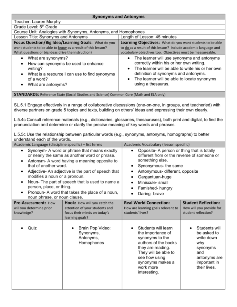 Final Lesson Plan