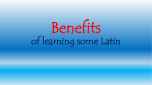 Benefits of Latin Study