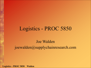 Logistics - PROC 5850 - supply chain research