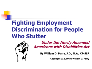 Fighting Employment Discrimination for People Who Stutter