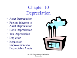 Chapter 10: Depreciation