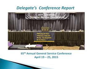 Delegate's Conference Report