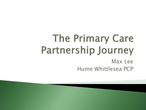 The Primary Care Partnership Journey