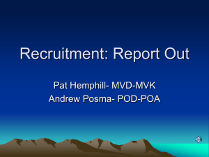 Report-Out Recruitment Presentation