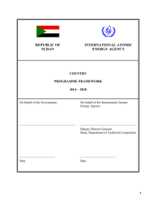 The Country Program Framework - Sudan Atomic Energy Commission