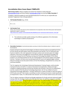 Accreditation Show Cause Report TEMPLATE Work Group Leaders