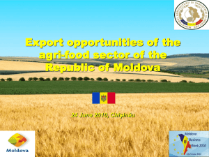 Export opportunities of the agri-food sector of the Republic of
