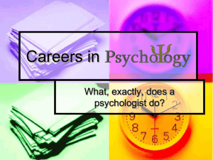Careers in Psychology - School District of Cambridge