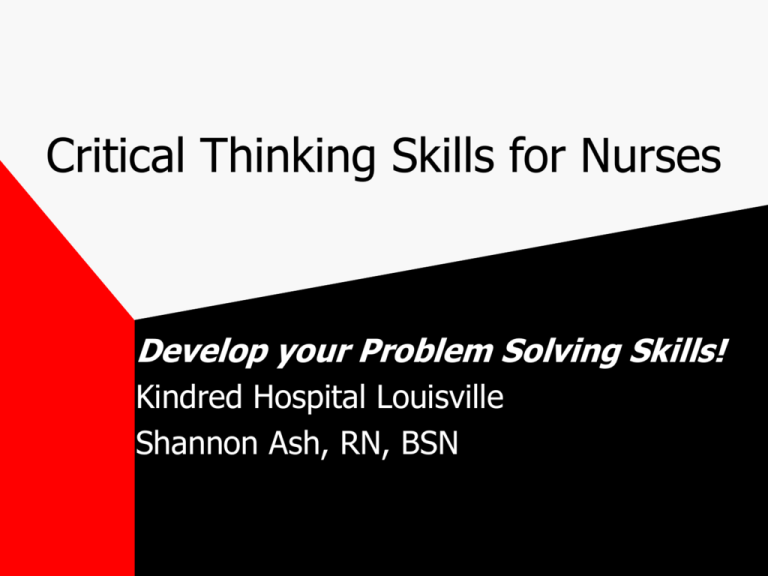 critical thinking tools in nursing