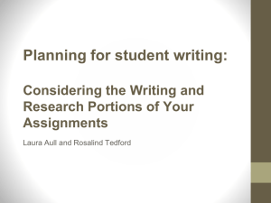Considering the Writing and Research Portions of Your Assignments