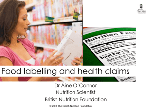 Food labelling and health claims