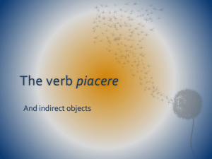 The verb piacere