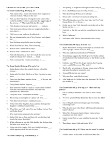 GATSBY EXAM (PART I) STUDY GUIDE The Great Gatsby #1: p. 5