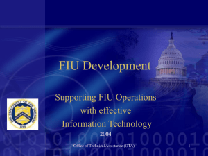 Applying Tech. to FIU Ops. - Office of Technical Assistance
