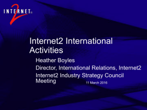 Internet2 International Activities