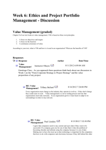 Week 6: Ethics and Project Portfolio Management