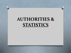 AUTHORITIES & STATISTICS
