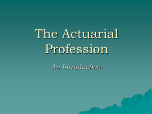 The Actuarial Profession - Department of Statistics