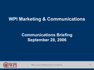Worcester Polytechnic Institute Brand/Positioning Communication