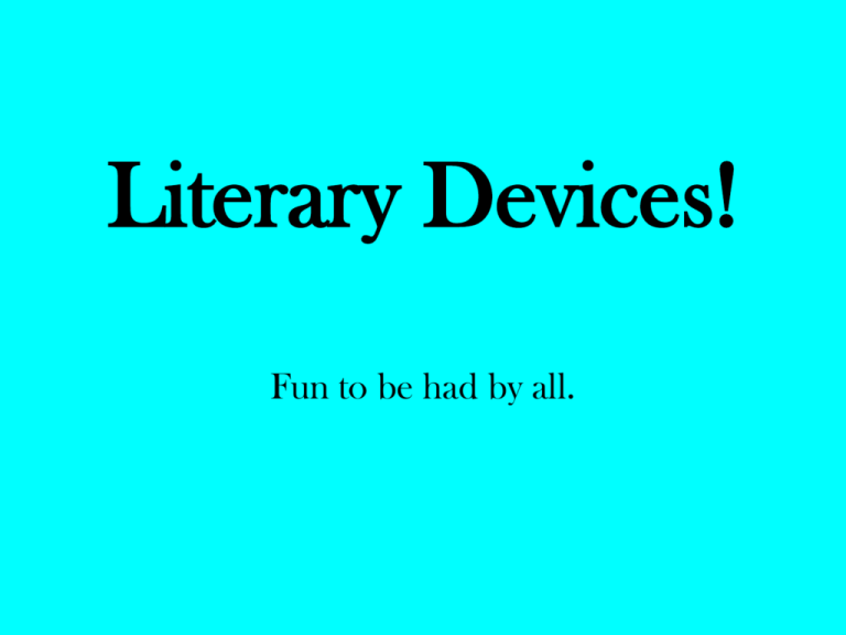 Literary Devices Like Setting