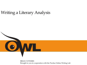 Writing a Literary Analysis Presentation - OWL