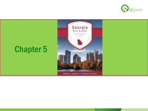 Georgia Real Estate, 8e - PowerPoint for Ch 05