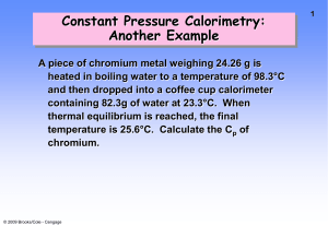 THERMOCHEMISTRY or Thermodynamics