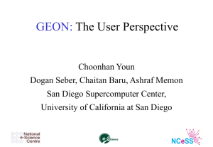 GEON: The User Perspective