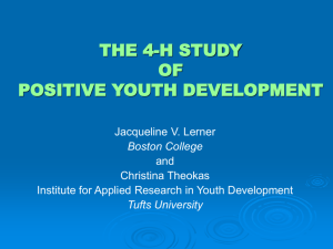 The 4-H Study of Positive Youth Development - 4