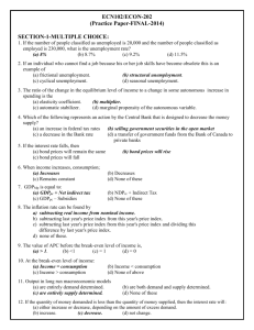 Q.6. When compared to a simple macroeconomic model