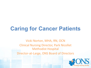 Caring for Cancer Patients - National Student Nurses Association