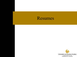 Resumes - Pegasus @ UCF - University of Central Florida