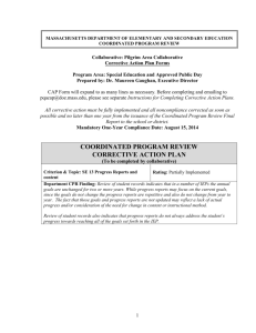 corrective action plan - Massachusetts Department of Education