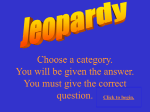 As and PT Jeopardy